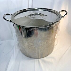 Stainless Steel Stock Pot W/ Lid 20 Quart Silver-5 Gallon